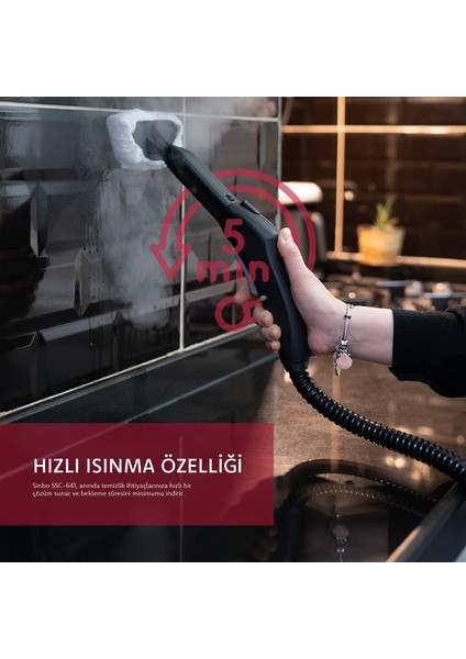 Çok Fonksiyonlu Buharlı Temizlik Makinası - Buharlı Temizleyici SSC-6418 2000 Watt