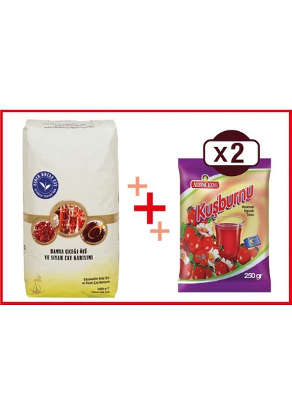 Dökme Siyah Çay 5 kg   Altıncezve Kuşburnu 250 gr x 2 Adet