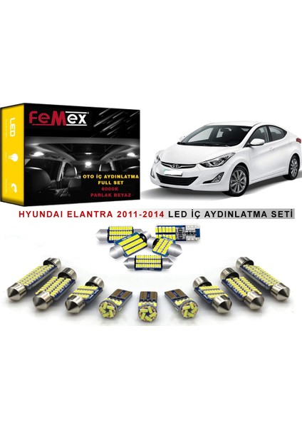 Hyundai Elantra 2011-2014 Iç Aydınlatma Ampul Seti Parlak Beyaz