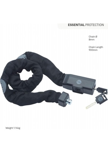 Yale Essential Zincirli Bisiklet Kilidi 900MM Anahtarlı YCHK08902 fırsatları
