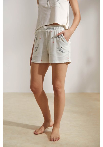 Kadın Pamuklu Şort Pijama Altı