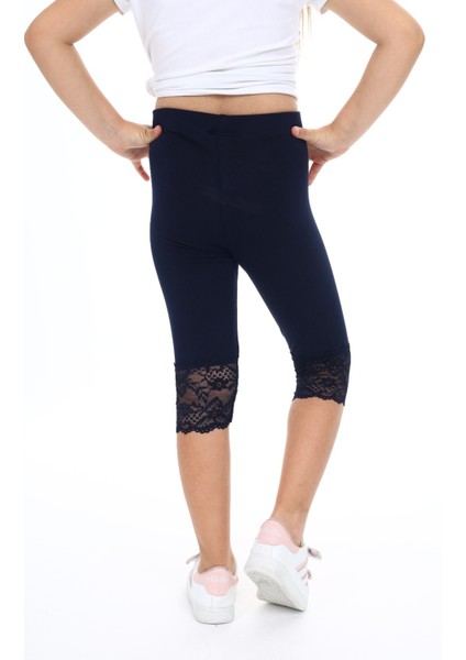 Kız Çocuk Paça Dantel Detaylı Kapri indirimleri