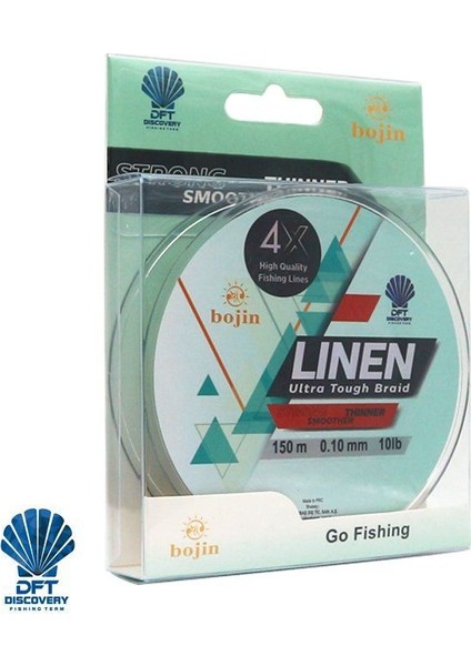 Dft Bojin 4x Linen Ip Misina 0.10 mm 150 M Yeşil