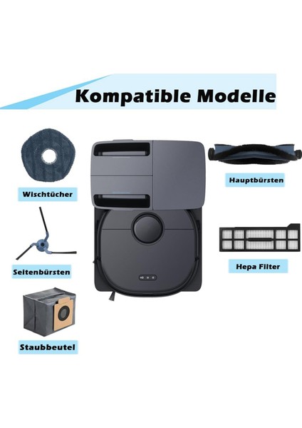 X10 Pro Omni Robot Süpürge Ana Yan Fırça Hepa Filtreler Paspas Bezi Toz Torbaları Yedek Parçalar (Yurt Dışından)
