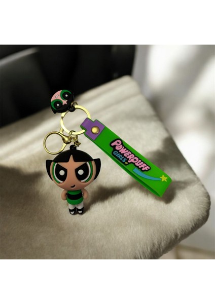 Powerpuff Girls Karakter Anahtarlık ve Çanta Süsü (Buttercup) Yeşil