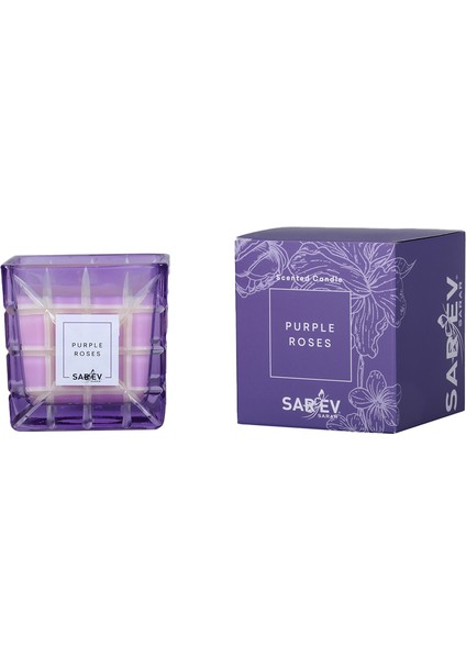 Purple Roses Scented Candle/kokulu Mum