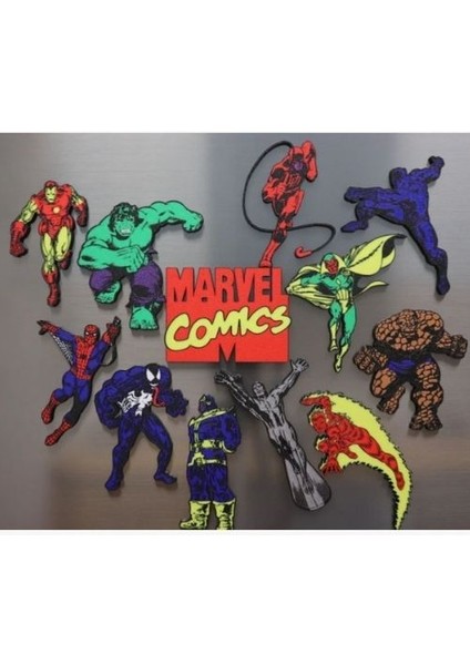 Marvel Süper Kahraman 12' Li Magnet Seti – Iron Man, Hulk, Spider-Man ve Daha Fazlası ile Koleksiyon