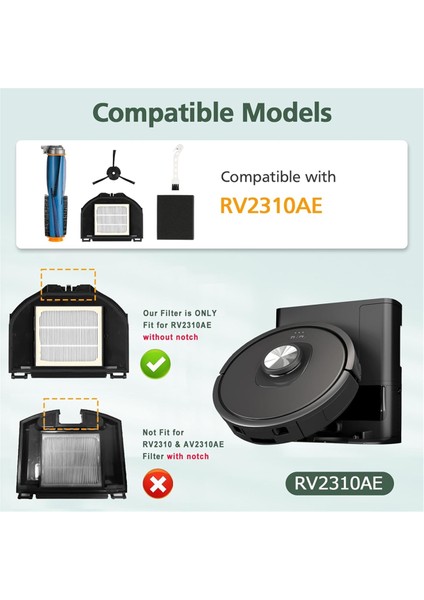 RV2310AE Matrix Robot Temizleyici Ana Yan Fırça Hepa Filtreleri Sünger Filtresi Için 9 Adet Vakum Yedek Parçaları (Yurt Dışından) fiyatları