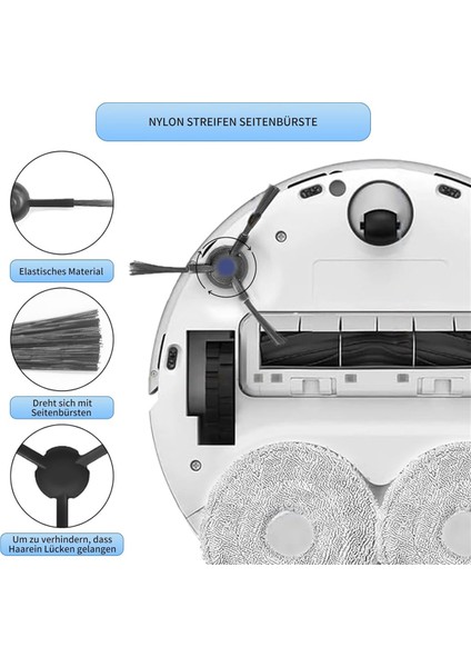 T30 Omni / Pro Robot Süpürge Yan Fırça Paspas Bezi Toz Torbaları Yedek Parçaları (Yurt Dışından)