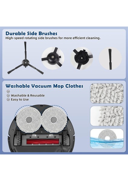 Roborock Q Revo Pro, Q Revo Maxv, Q Revo S Vakum Süpürücü Ana Fırça Hepa Filtreleri Toz Çanta Mendilleri (Yurt Dışından)
