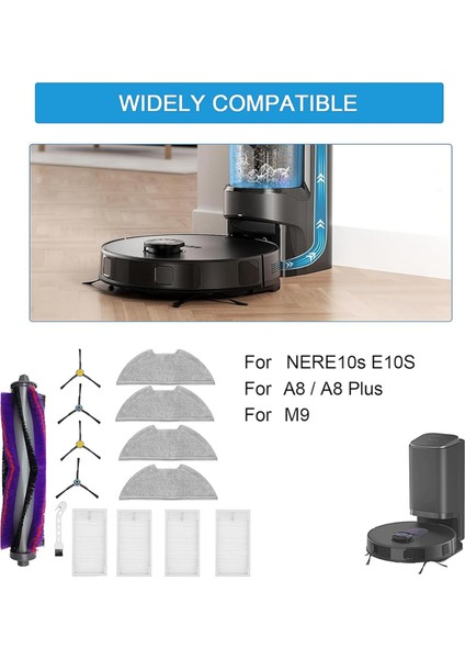 E10S NERE10S, M9, Obode A8 Plus Robot Süpürge Aksesuarları Ana Yan Fırça Filtreleri (Yurt Dışından)
