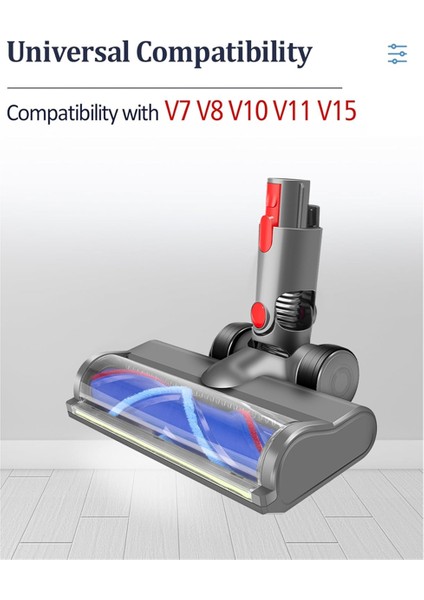 V7 V8 V10 V11 V15 Vakum Aparatı V Şeklinde Kıl Rulo Fırçası LED Toz Işıkları ile Sert Ahşap Zeminler Için (Yurt Dışından)