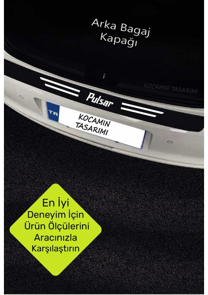 Nissan Pulsar Karbon Kapı Bagaj Eşik Koruma Seti Çizilmelere Karşı Dayanıklı Folyo Pulsar Yazılı
