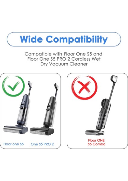 Floor One S5 / S5 Pro Scrubber Kablosuz Islak Kuru Elektrikli Süpürge Yedek Parçaları Için Fırça Rulosu ve Filtre (Yurt Dışından) modelleri