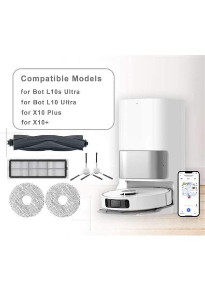 L10S ULTRA/L10S PRO/L10 Ultra Için X10+ Elektrikli Süpürge Ana Yan Fırçalar Hepa Filtreler Paspas Bezi (Yurt Dışından) modelleri