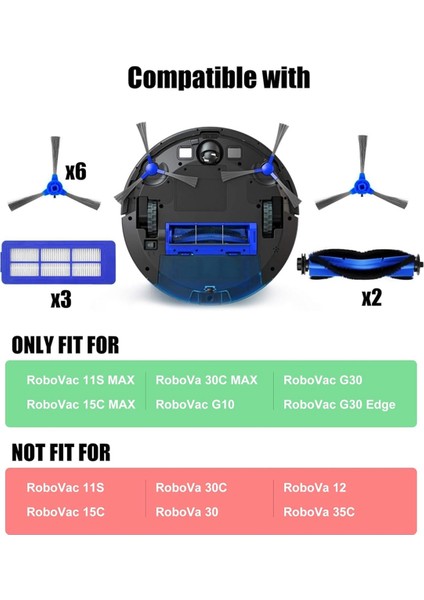Robovac 11S Max, 15C 30C G10, G30 Için Elektrikli Süpürge Ana Yan Fırça Hepa Filtre Aksesuarları (Yurt Dışından) fırsatları
