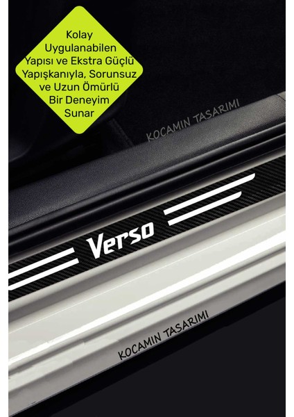 Toyota Verso Çizilmeye Dayanıklı Karbon Kapı Bagaj Eşik Koruma Seti Folyo Sticker Verso Yazılı indirimleri