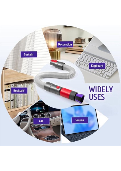 Toz Alma Fırçası + V7 V8 V10 V11 V15 Elektrikli Süpürge Için Esnek Uzatma Hortumu Kendi Kendini Temizleyen Yumuşak Kıllı Parçalar (Yurt Dışından)