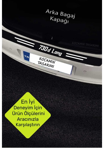 Bmw 730D Long Uyumlu Karbon Kapı Bagaj Eşik Koruyucu Seti Çizilme Önleyici Folyo ve Sticker 730D Long Yazılı fırsatları