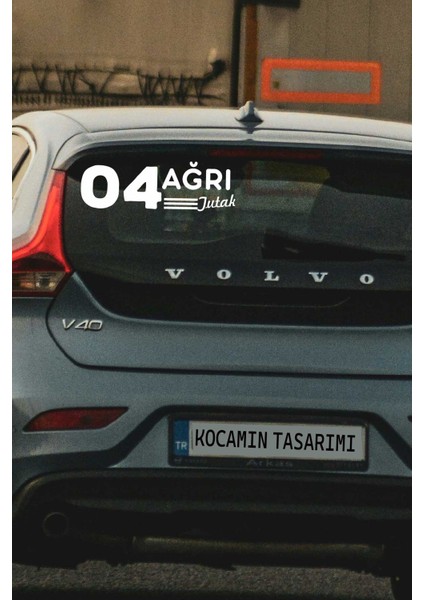 04 Agrı Tutak Plaka Kodlu Beyaz Araç Sticker Tutak Ilçe Yazılı Agrı Özel Tasarım 40X8 cm Şehir ve Ilçe Temalı Kaliteli Sticker