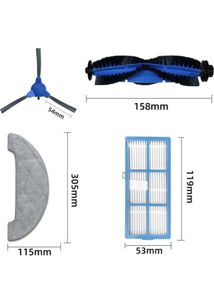 850T / 850P Silindir Yan Fırça Hepa Filtre Paspas Bezi Robot Süpürge Yedek Parça Aksesuarları (Yurt Dışından)