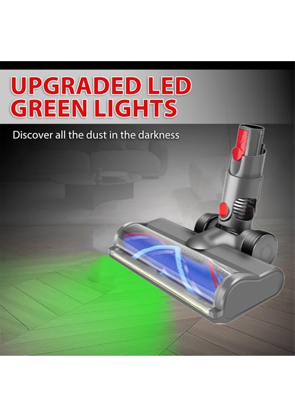 V10 Slim V12 Vakum Ataşmanı Için Hızlı Çıkarma Motor Temizleme Fırçası LED Toz Işıkları Sert Zemin (Yurt Dışından)