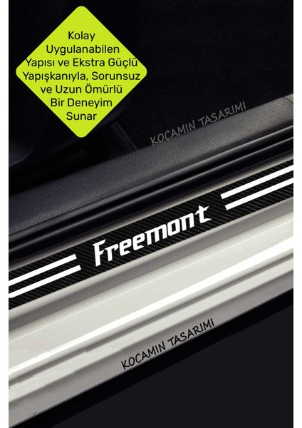 Fiat Freemont Uyumlu Karbon Eşik Koruma Seti Araç Kapı Bagaj Çizilme Önleyici Freemont Yazılı indirimleri