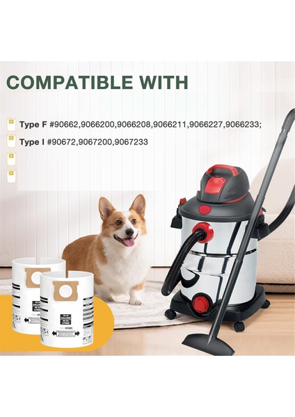 Adet 10-14 Galon Vakum Torbası Torbalar Için, Tek Kullanımlık Islak Kuru Vakum Toplama Parçası Değiştirme Tipi 90672 (Yurt Dışından)