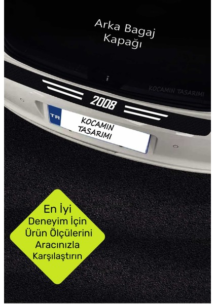 Peugeot 2008 Dayanıklı Karbon Kapı Bagaj Koruyucu Folyo Çizik Önleyici Eşik Koruma Seti 2008 Yazılı fırsatları