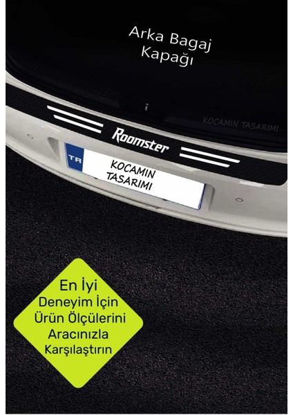 Skoda Roomster Karbon Kapı Bagaj Eşik Koruyucu Folyo Seti Şık ve Çizik Koruyucu Roomster Yazılı fırsatları