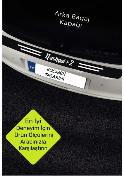 Nissan Qashqai+2 Dayanıklı Karbon Kapı Bagaj Koruyucu Folyo Çizik Önleyici Eşik Koruma Seti Qashqai+2 Yazılı fırsatları
