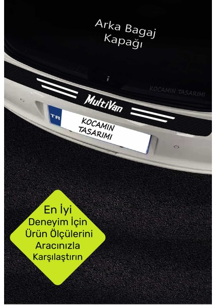 Volkswagen Multivan Kapı ve Bagaj Eşiği Koruyucu Set Karbon Folyo Çizik Engelleyici Multivan Yazılı