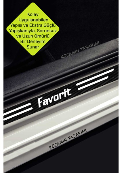 Skoda Favorit Karbon Kapı Eşiği ve Bagaj Koruyucu Set Çizilmeye Dayanıklı Sticker Folyo Favorit Yazılı indirimleri