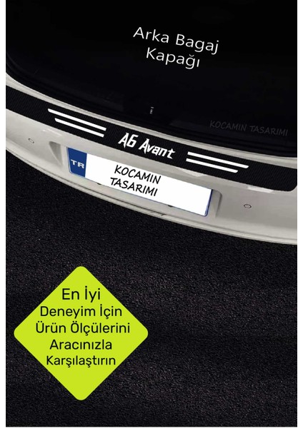Audi A6 Avant Çizilmeye Dayanıklı Karbon Kapı Bagaj Eşik Koruma Seti Folyo Sticker A6 Avant Yazılı fırsatları