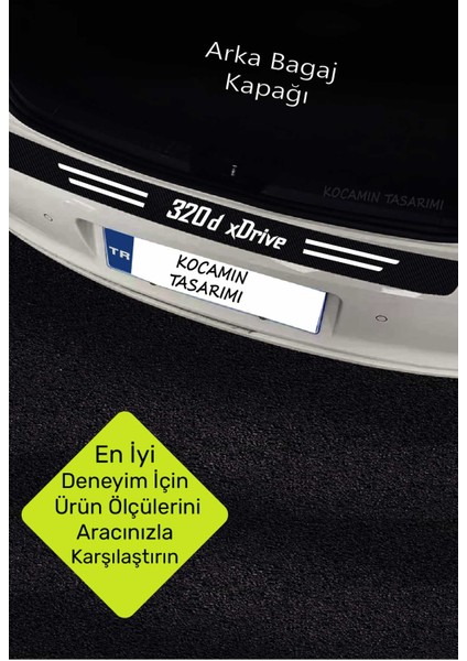 Bmw 320D Xdrive Dayanıklı Karbon Kapı Bagaj Koruyucu Folyo Çizik Önleyici Eşik Koruma Seti 320D Xdrive Yazılı fırsatları