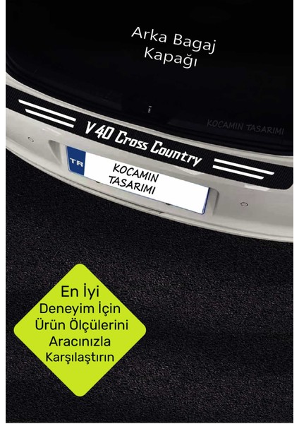 Volvo V40 Cross Country Uyumlu Karbon Kapı Bagaj Eşik Koruyucu Seti Çizilme Önleyici Folyo ve Sticker V40 Cross Country Yazılı fırsatları