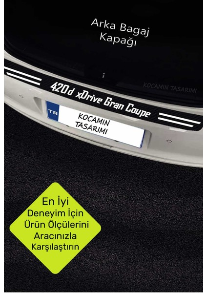 Bmw 420D Xdrive Gran Coupe Araç Kapı Bagaj Eşiği Koruma Seti Çizilme Engelleyici Karbon Folyo 420D Xdrive Gran Coupe Yazılı fırsatları