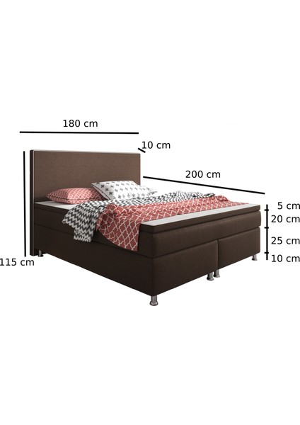 King Size 3 Lü Set (Yatak+Baza+Başlık) Çift Kişilik