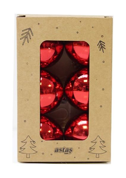 Yılbaşı Topu Kutulu Çam Ağacı Süsü Kırmızı 4 cm 6'lı fiyatları