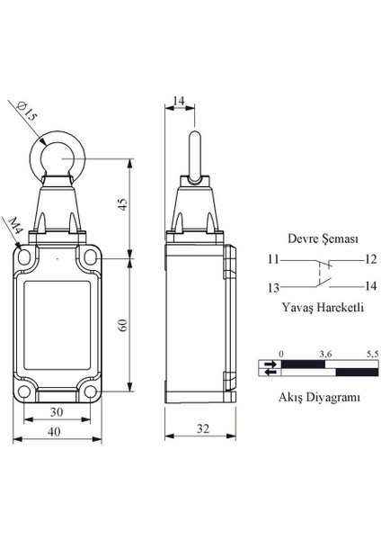 L52K23HUM111 L52 Gerdirmeli Emniyet Sınır Şalteri fiyatları