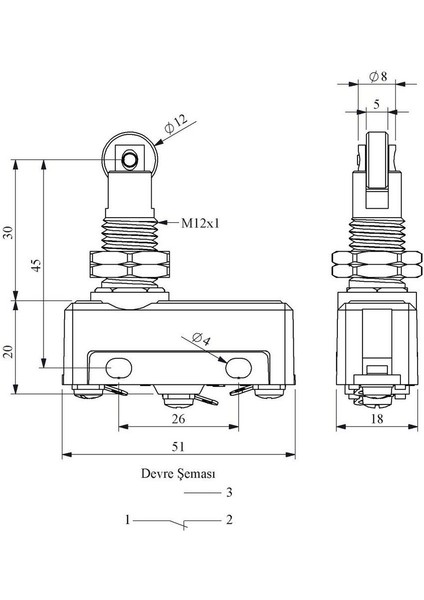 MN2MUM3 Mini Siviç Tip 2 Pimli Eks.parelel Metal Mak. fiyatları