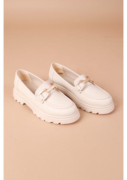 Pales Kadın Bej Loafer Ayakkabı