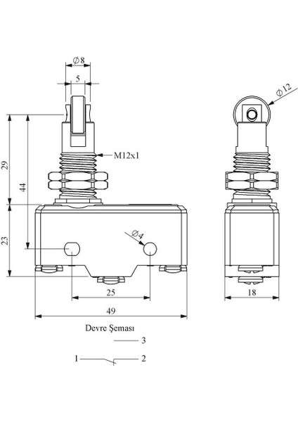 MN1MUM8 Mini Siviç Eksene Dik Pimli Metal Makaralı fiyatları