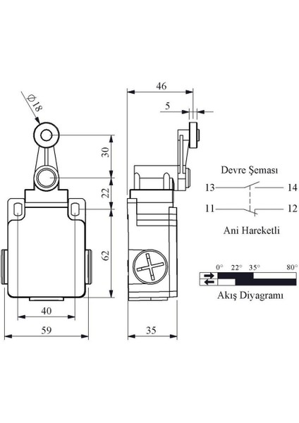 L2K13MEP121 Acısal Hark.20 mm Plast Mak.döner Kol fiyatları