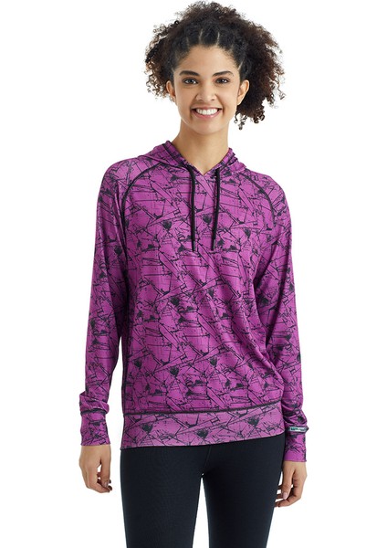 Kadın Termal Kapşonlu Sweatshirt 2. Seviye 6194 - Fuşya