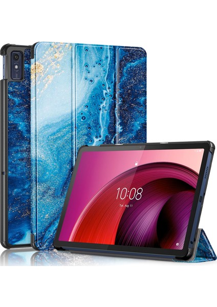 Lenovo Tab M10 5g 10.6 Waves Deri Akıllı Tablet Kılıfı (Yurt Dışından)