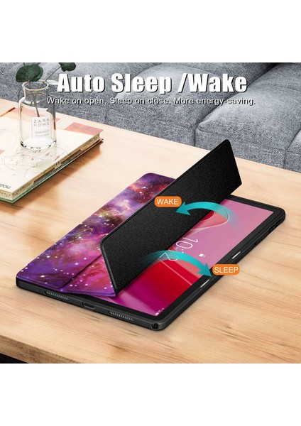 Lenovo Tab M11 / Xiaoxin Pad 2024 Samanyolu Boyalı Deri Tablet Kılıfı (Yurt Dışından)