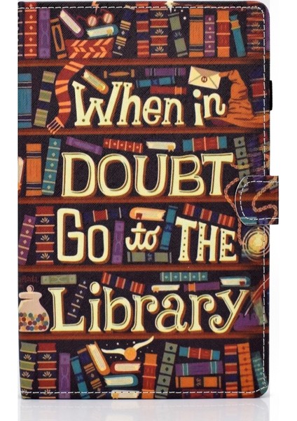 Lenovo Tab M10 Plus Desenli Deri Lenovo Tab M10 Plus TB-X606 Kitaplığı Tablet Kılıfı (Yurt Dışından) modelleri