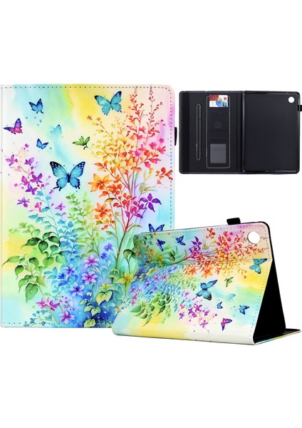 Lenovo Tab M10 3. Nesil Çiçekler Boyalı Tablet Kılıfı (Yurt Dışından)