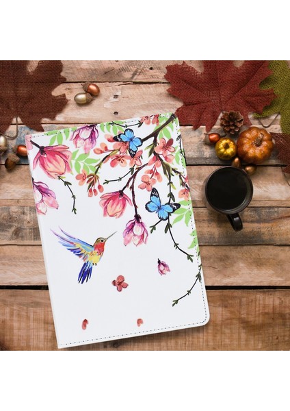 Lenovo Tab Tab M11 Çiçekler Kuş Boyalı Tablet Kılıfı (Yurt Dışından)